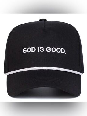 NWOT God is good rope hat BLK